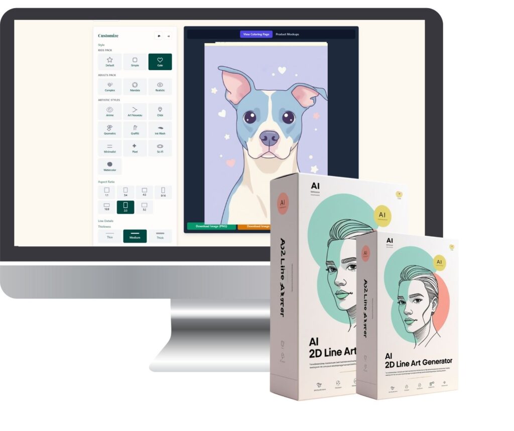 Salepage_AI 2D Line Art Generator – Make money online